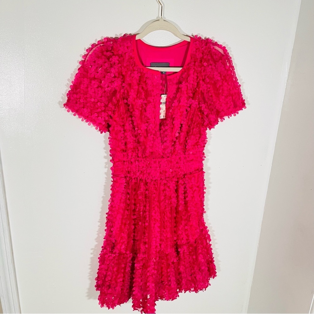 NWT Anthropologie Somerset Mini Dress Floral Appliqué Edition Pink - Picture 3 of 10